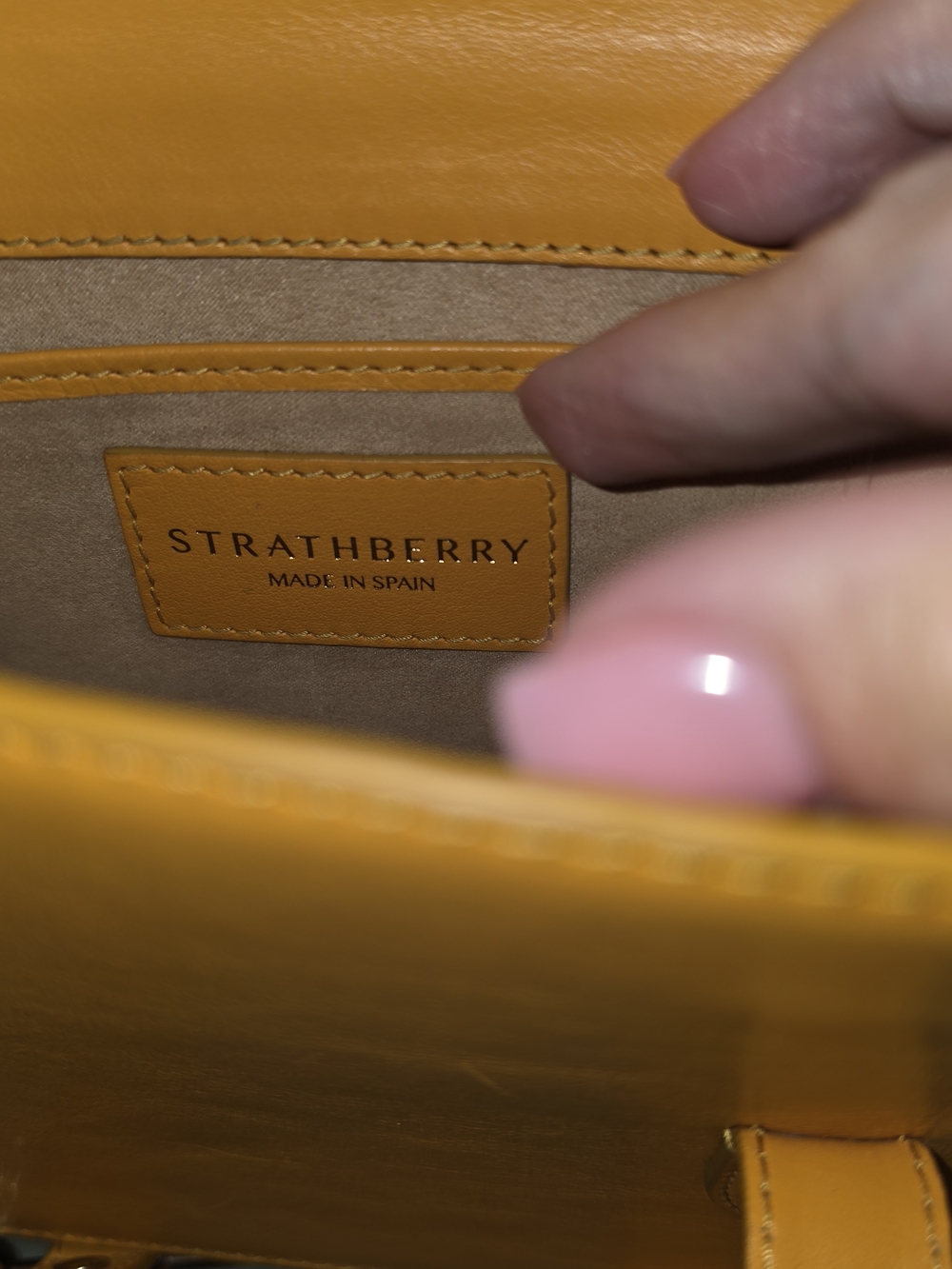 Strathberry Yellow Leather Mini Tote Bag - Picture 10 of 10